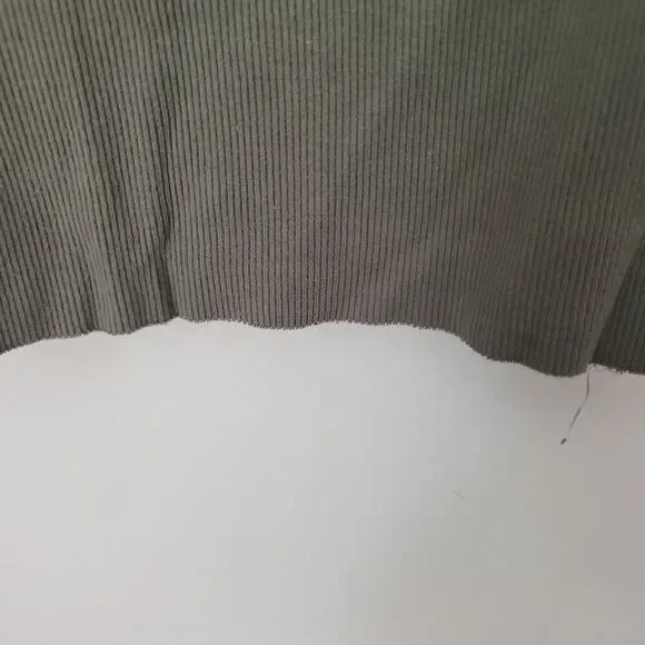 Aerie Ribbed Hook & Eye Olive Green Cropped Tank Size Large - Picture 6 of 7